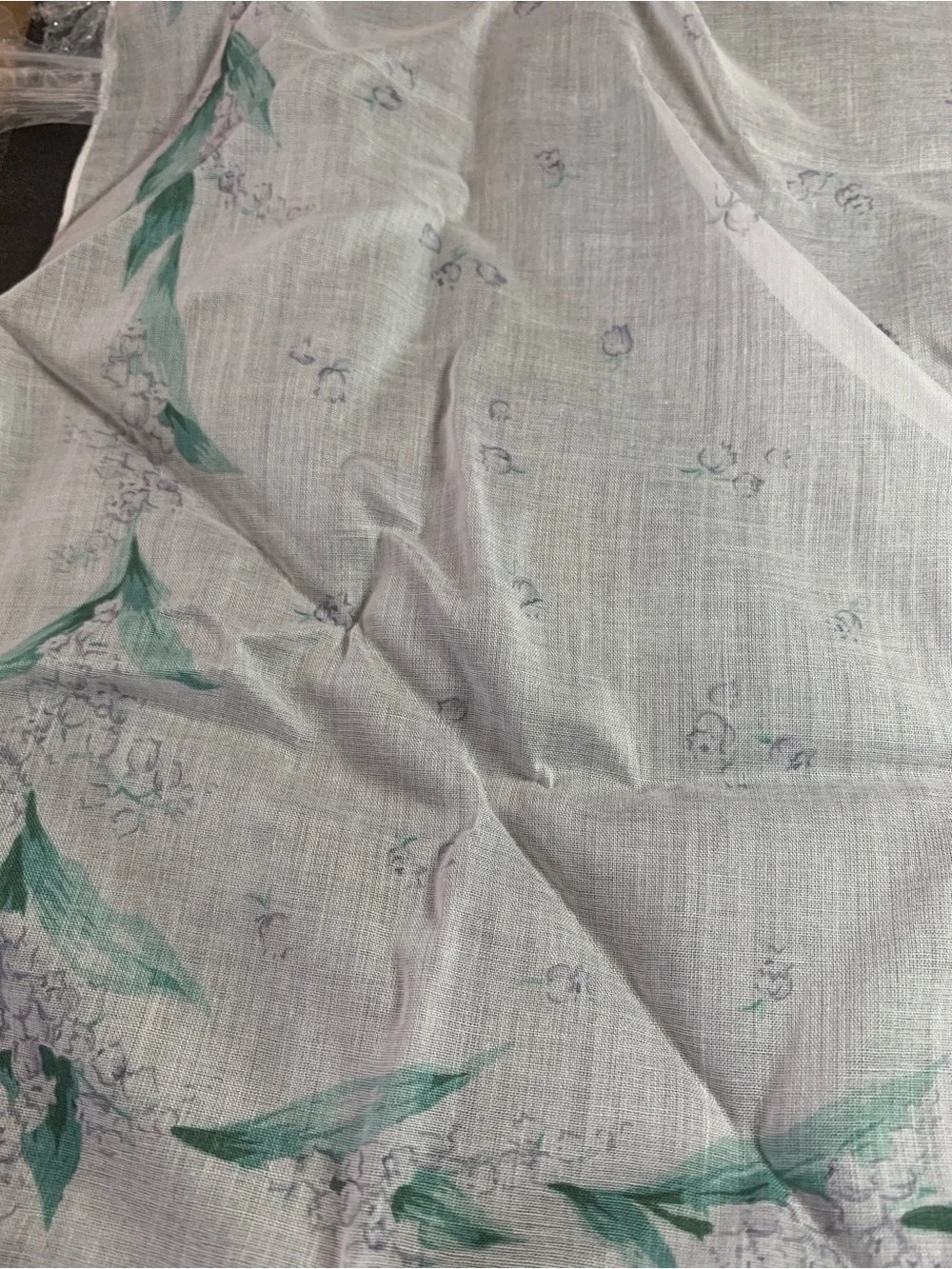 Dior Floral Mini Scarf in White and Green